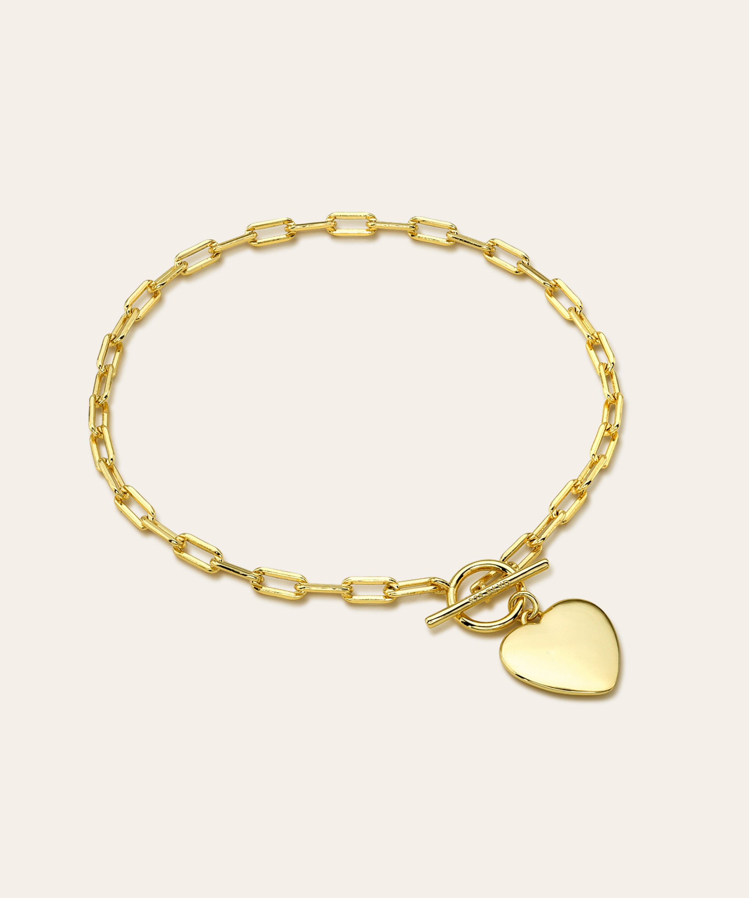 Toggle Heart Bracelet Vermeil Zoe Lev Jewelry