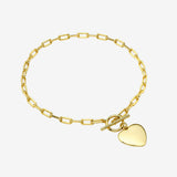 Toggle Heart Bracelet Vermeil Zoe Lev Jewelry