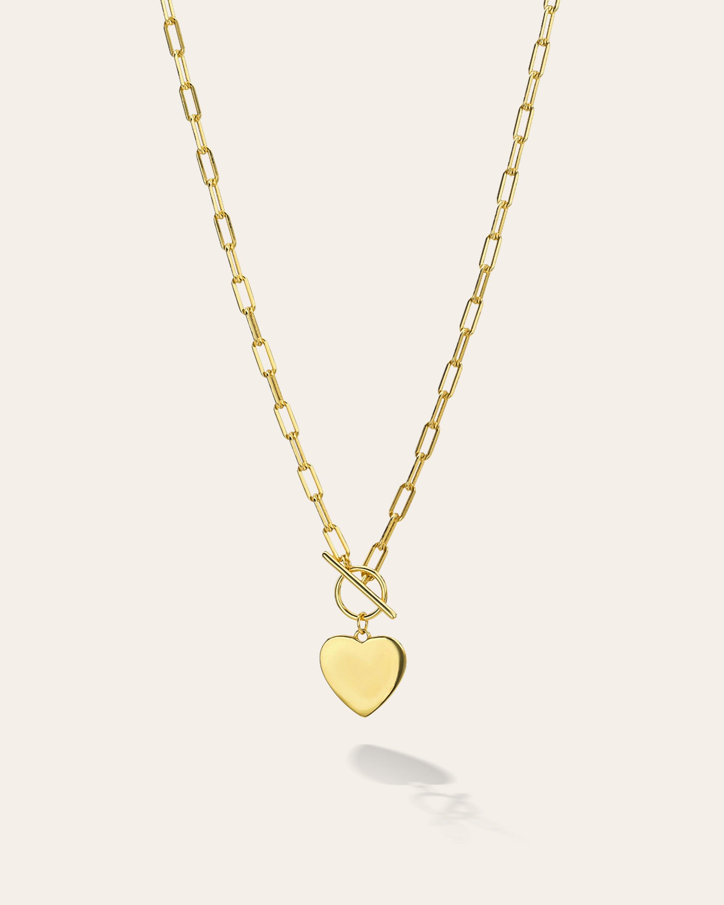 Toggle Heart Necklace Vermeil Zoe Lev Jewelry