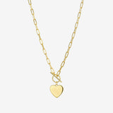 Toggle Heart Necklace Vermeil Zoe Lev Jewelry