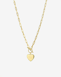 Toggle Heart Necklace Vermeil Zoe Lev Jewelry