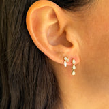 Lab Diamond Triple 3 Prong Pear Drop Stud Studs Zoe Lev Jewelry