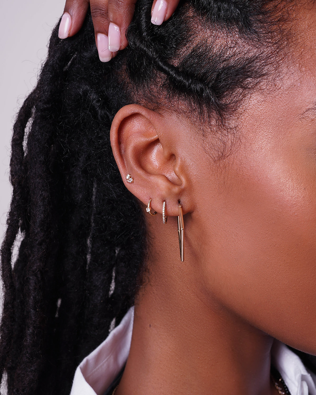 Diamond Bezel Hoop Earrings Hoops & Huggies Zoe Lev Jewelry