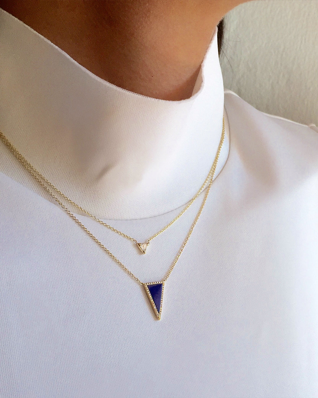 Diamond Trillion Necklace Zoe Lev Jewelry