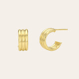 Trio Half Hoop Studs Vermeil Zoe Lev Jewelry Yellow Gold Vermeil