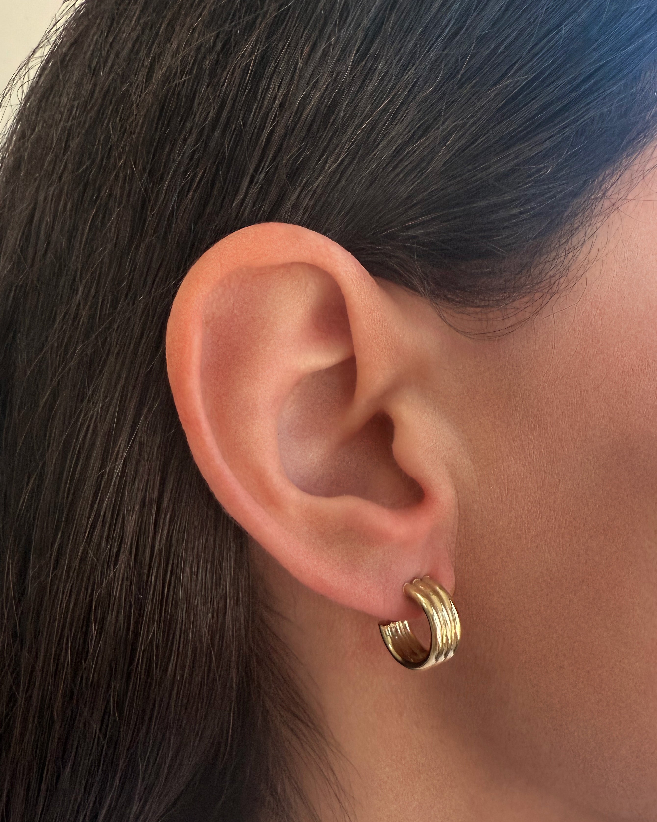 Trio Half Hoop Studs Vermeil Zoe Lev Jewelry