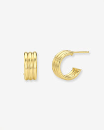 Trio Half Hoop Studs Vermeil Zoe Lev Jewelry