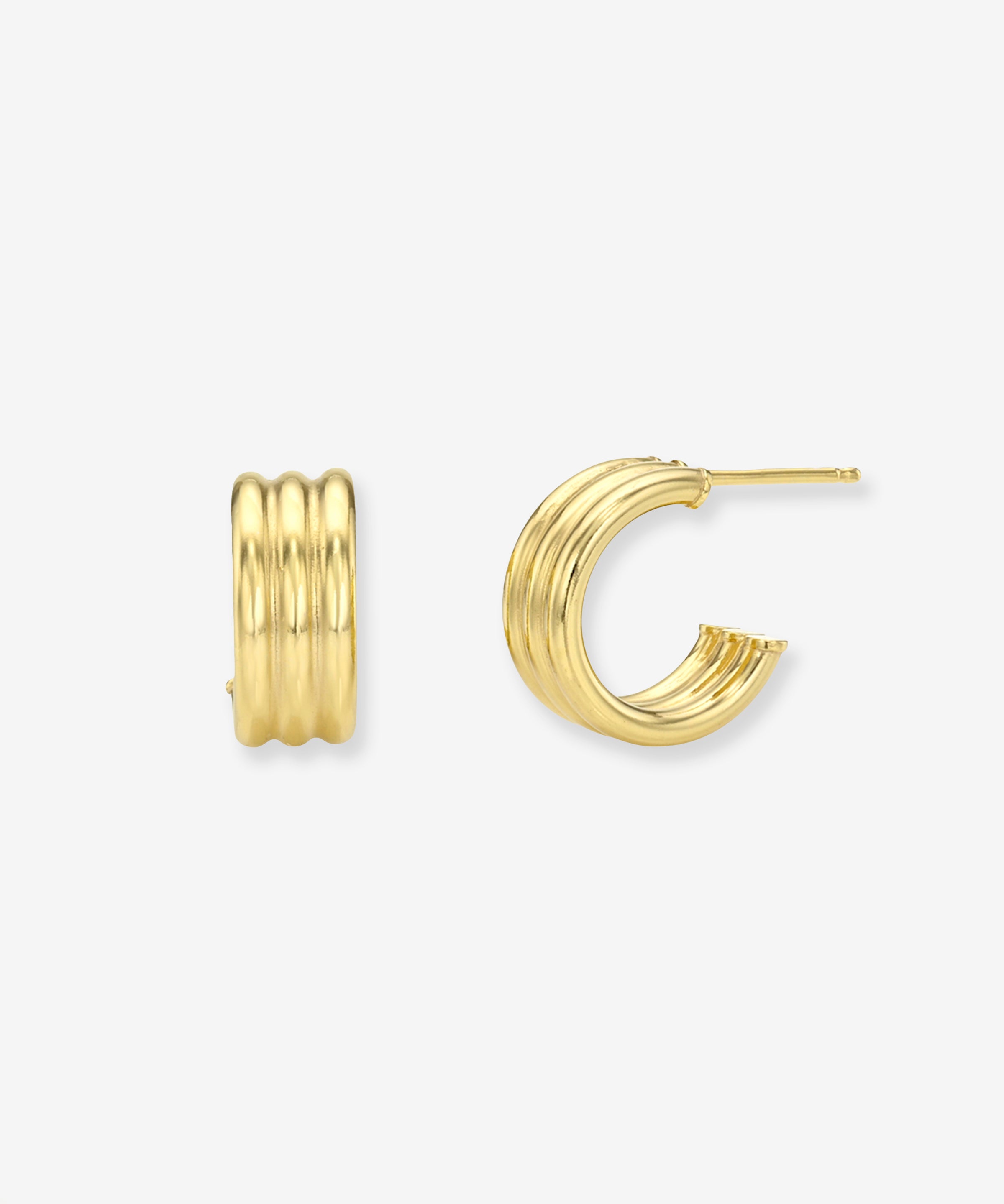 Trio Half Hoop Studs Vermeil Zoe Lev Jewelry