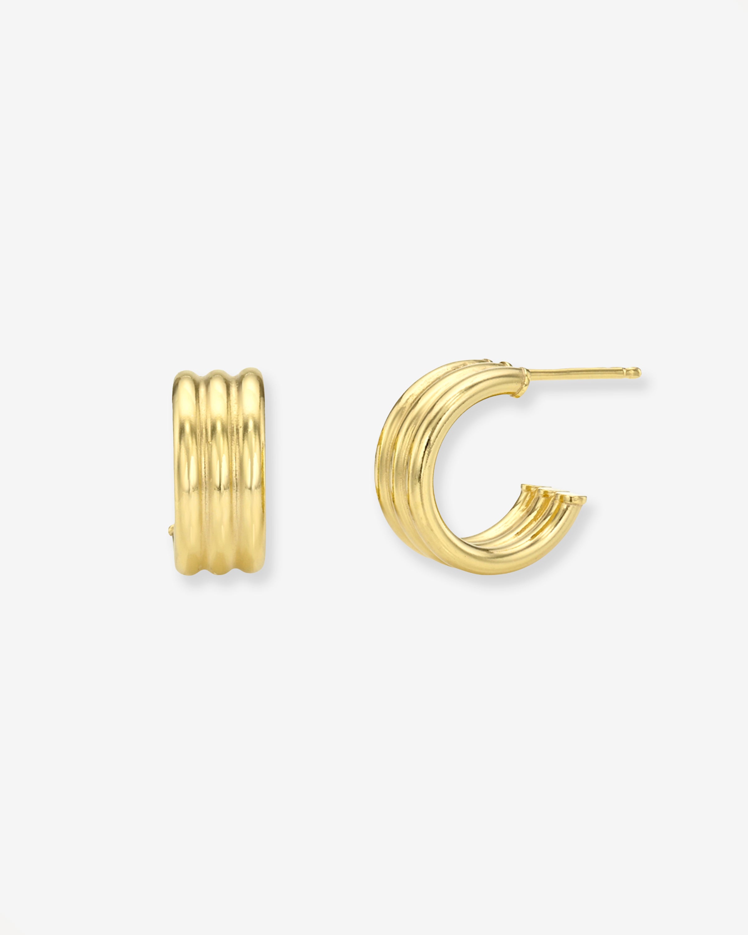 Trio Half Hoop Studs Vermeil Zoe Lev Jewelry