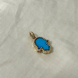 Turquoise Inlay Hamsa Pendant SAMPLE SALE Zoe Lev Jewelry