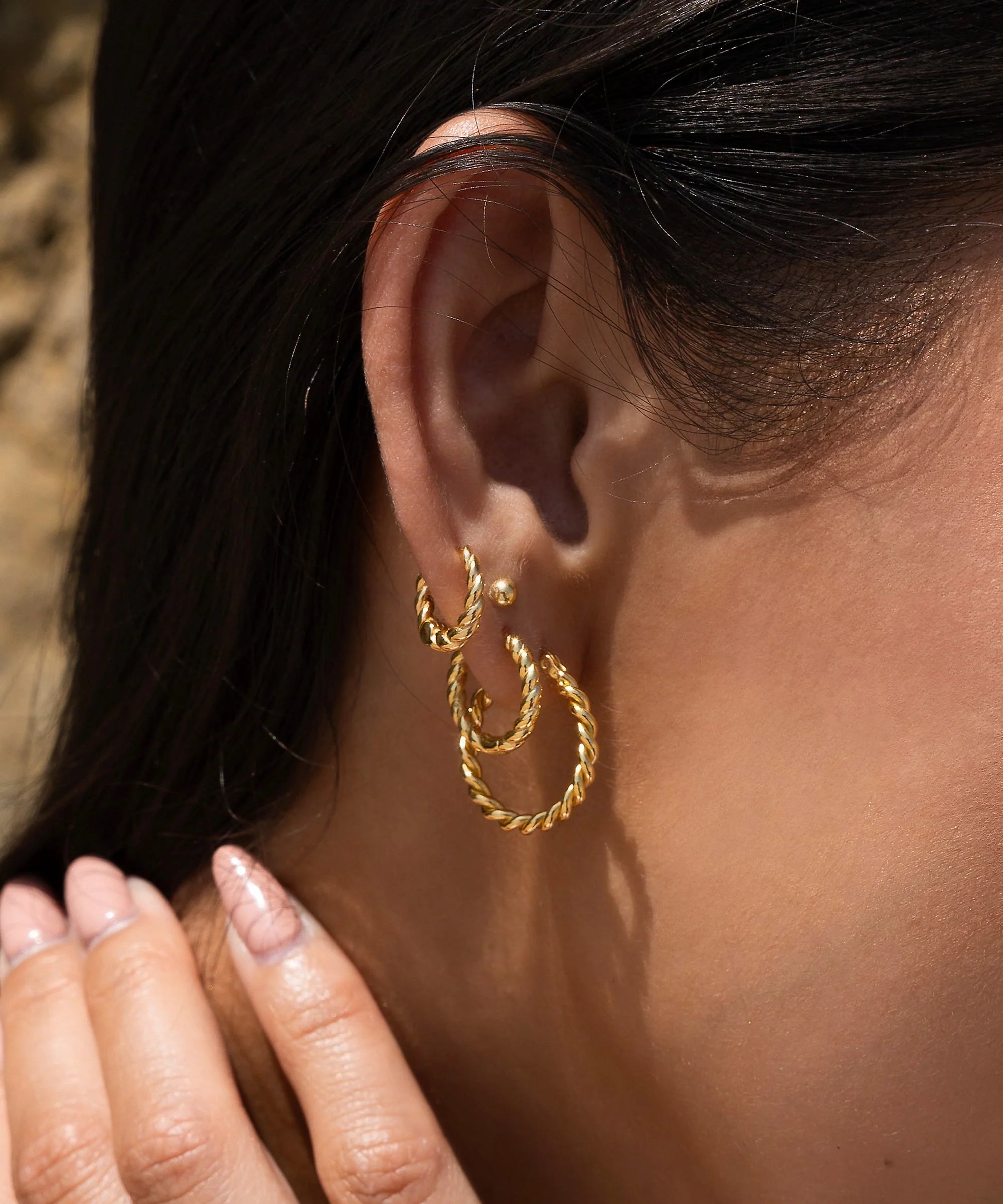 Large Braided Hoop Earrings Vermeil Zoe Lev Jewelry