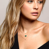 14k Gold Bezel Diamond Lariat Necklace Zoe Lev Jewelry