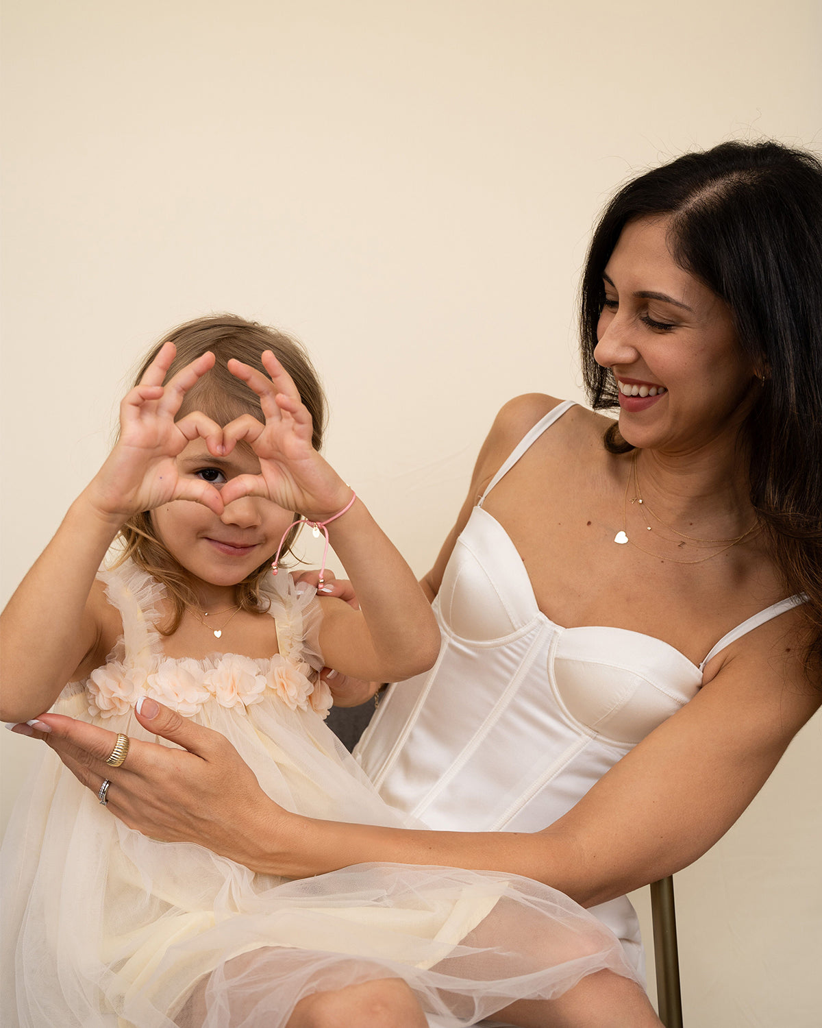 14K Gold Heart Necklaces - Mommy + Me Zoe Lev Jewelry