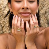 Large Hammered Ring Vermeil Zoe Lev Jewelry