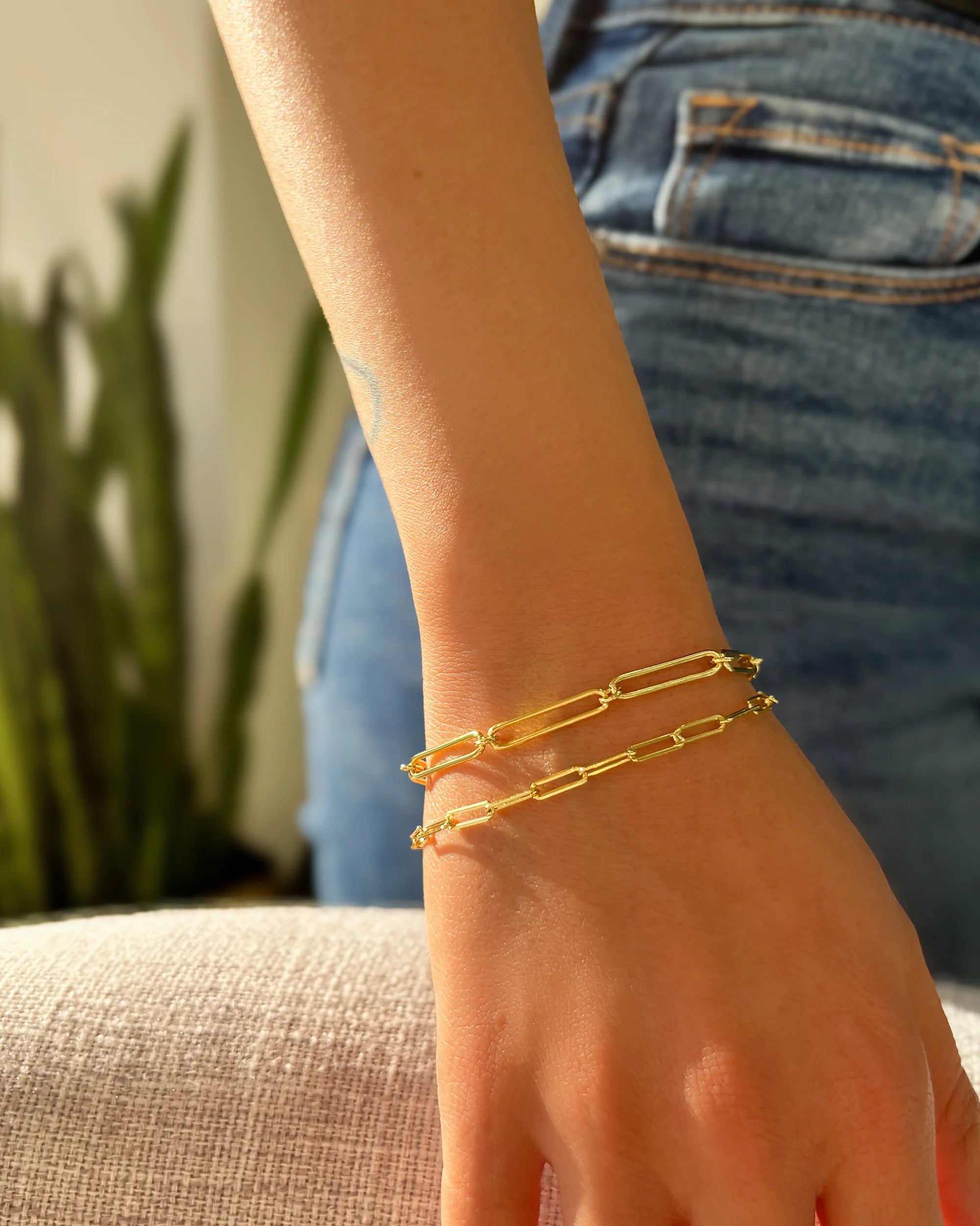Small Open Link Chain Bracelet Vermeil Zoe Lev Jewelry