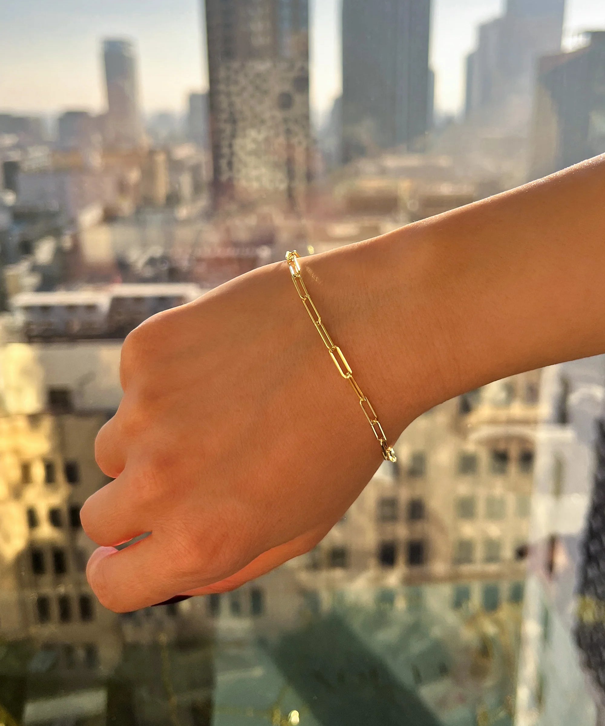 Small Open Link Chain Bracelet Vermeil Zoe Lev Jewelry