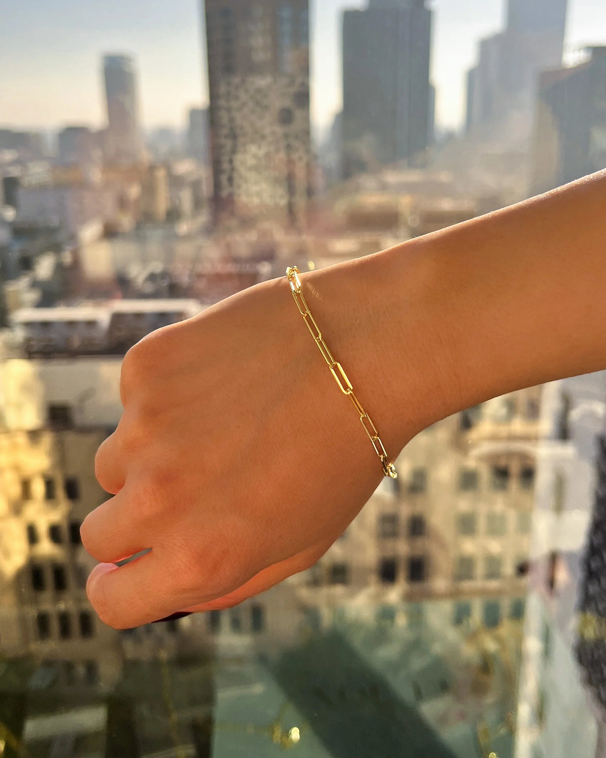 Small Open Link Chain Bracelet Vermeil Zoe Lev Jewelry