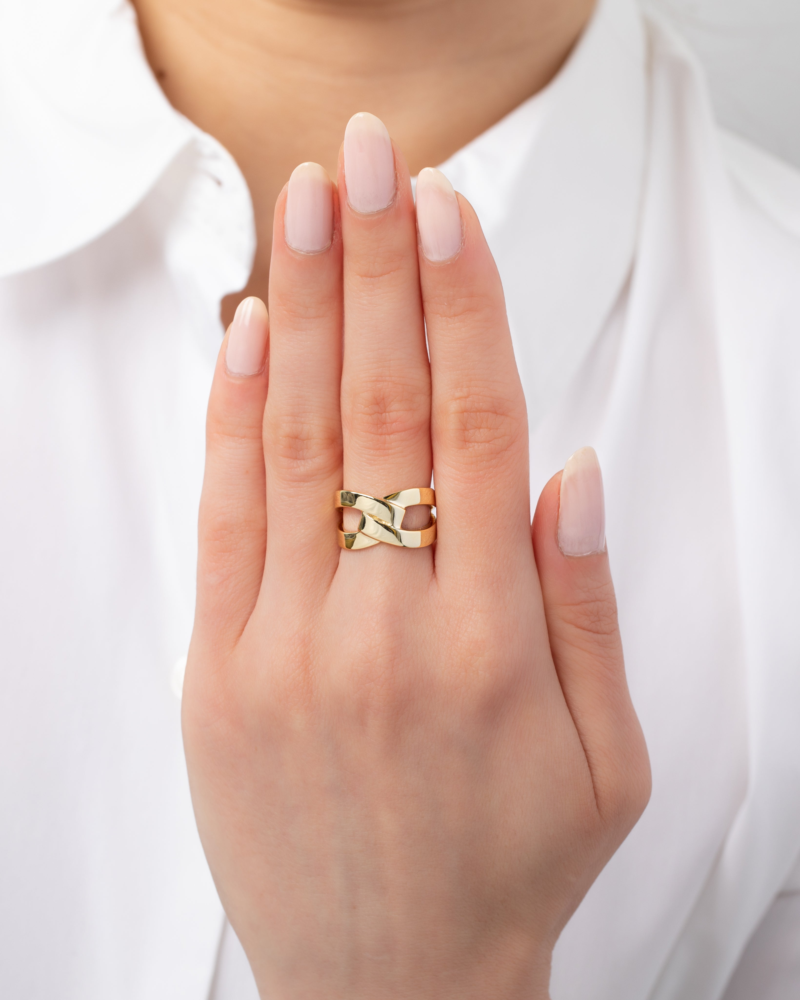 Large Link Ring Vermeil Zoe Lev Jewelry