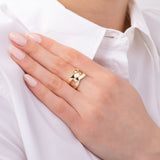 Large Link Ring Vermeil Zoe Lev Jewelry
