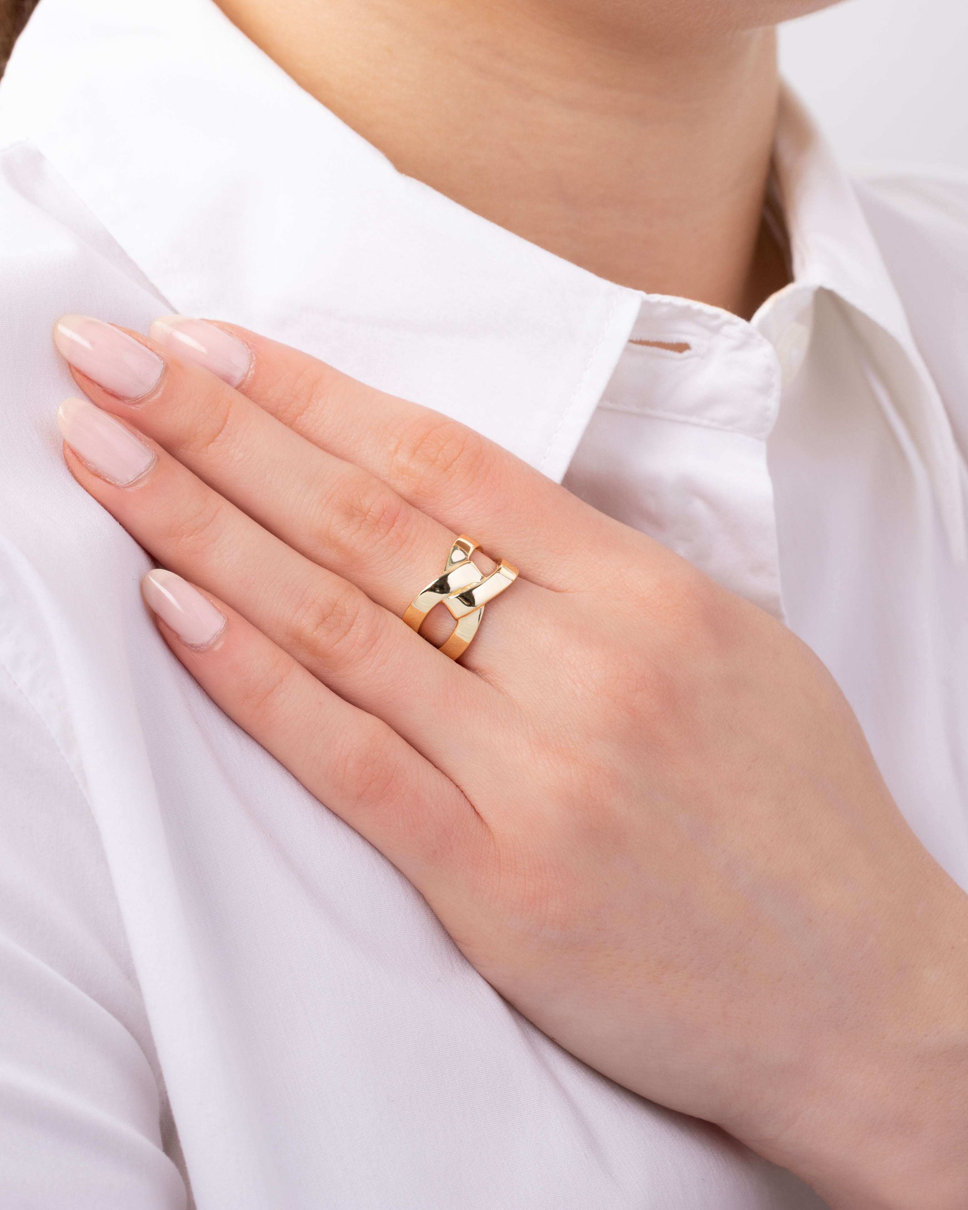 Large Link Ring Vermeil Zoe Lev Jewelry