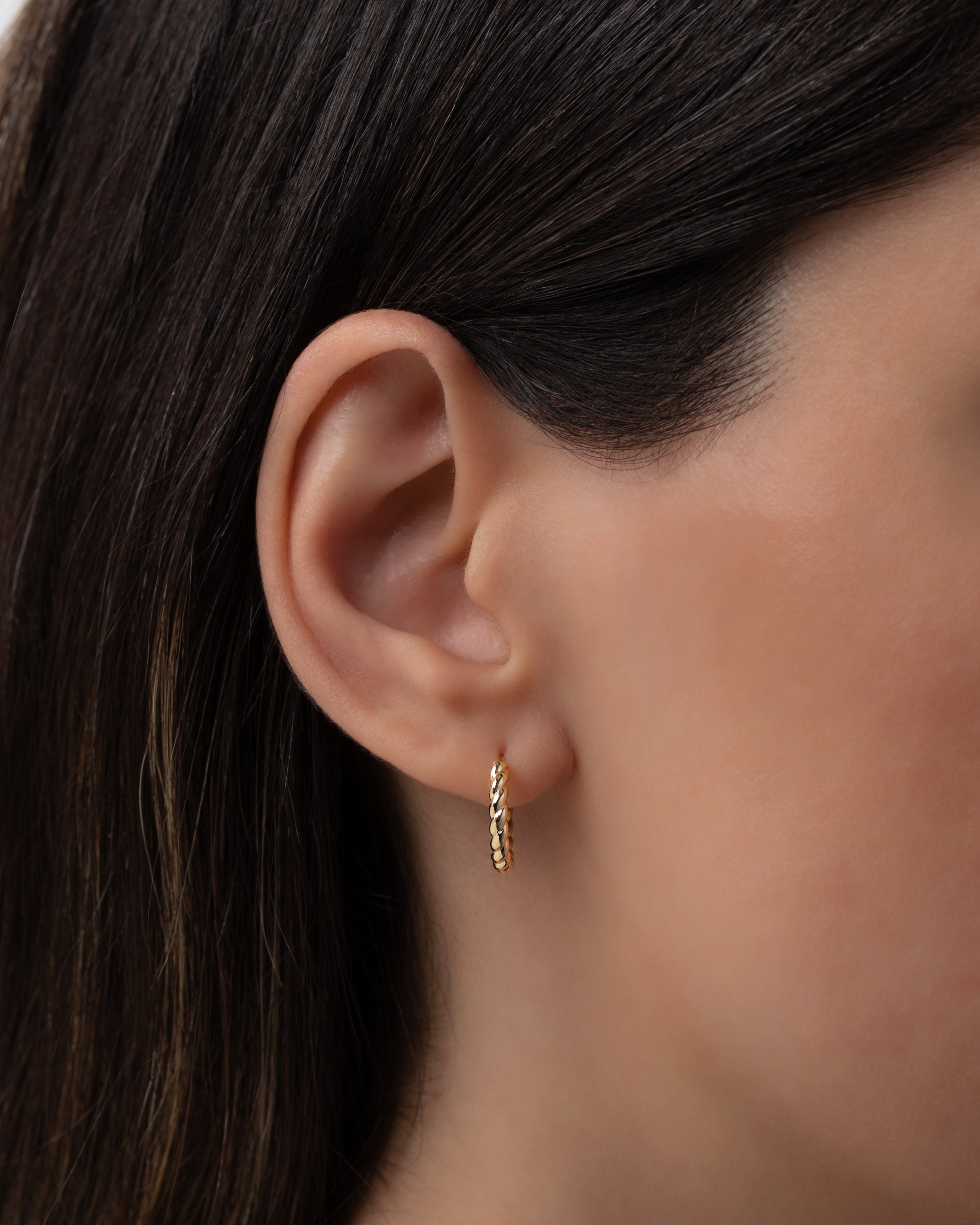 Medium Braided Hoop Earrings Vermeil Zoe Lev Jewelry