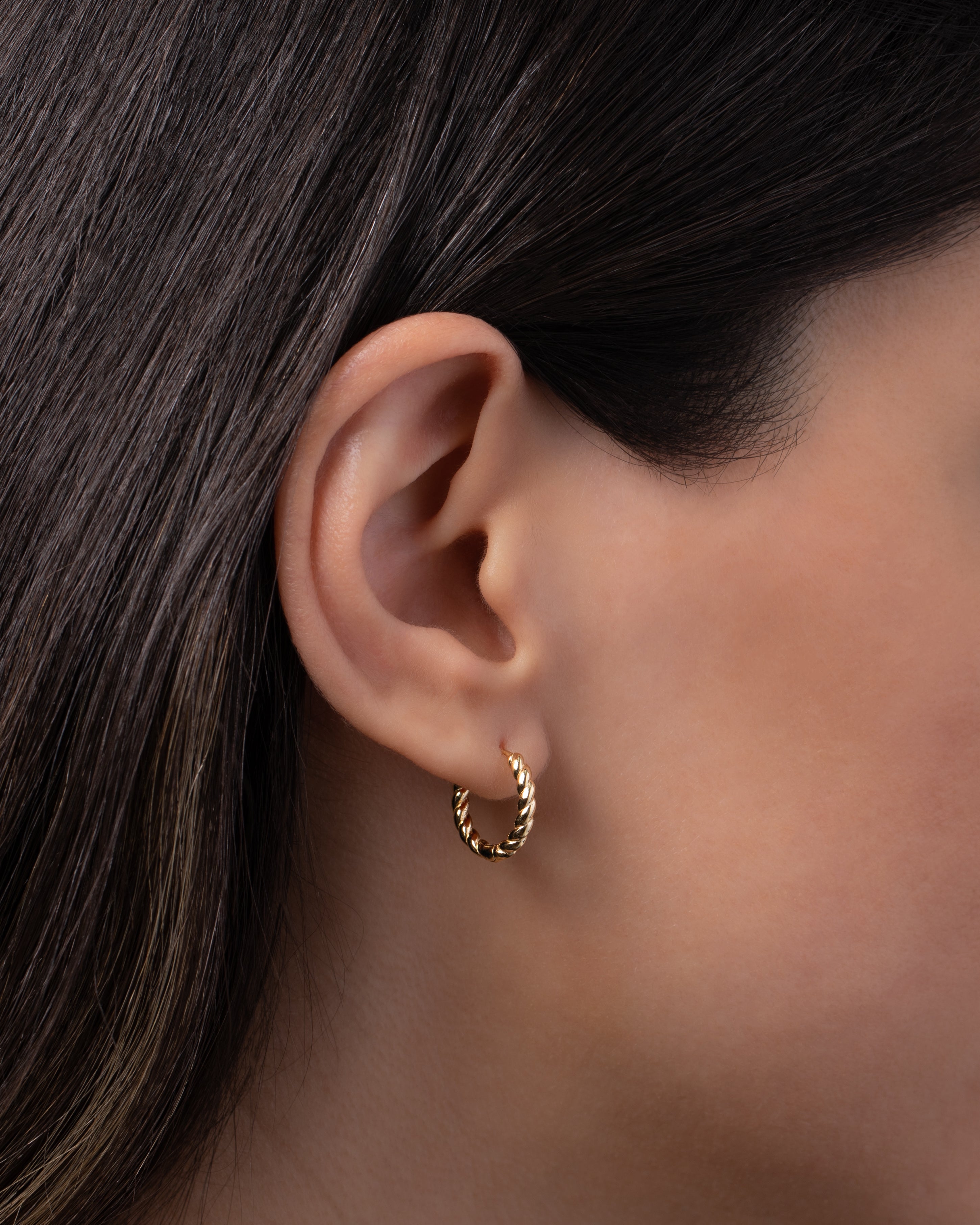 Medium Braided Hoop Earrings Vermeil Zoe Lev Jewelry