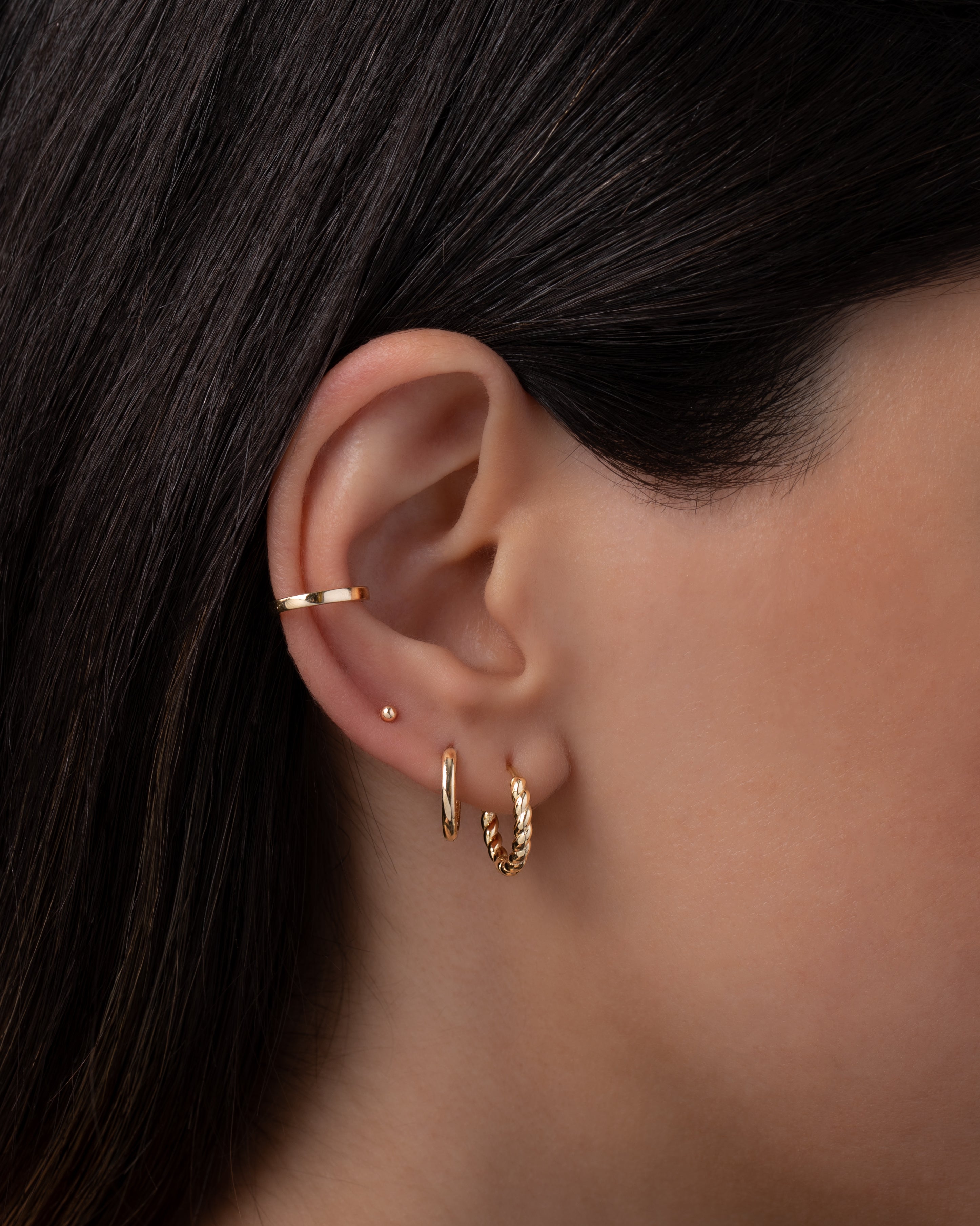 Medium Braided Hoop Earrings Vermeil Zoe Lev Jewelry