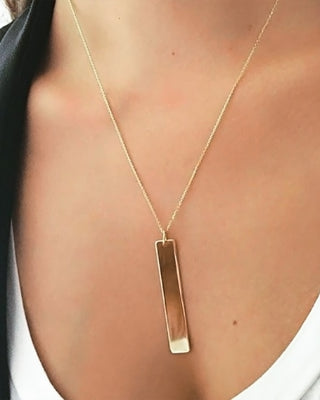 Vertical Nameplate Necklace