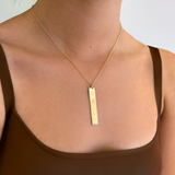 14k Gold Vertical Nameplate Pendant Personalized Zoe Lev Jewelry