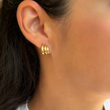14k Gold Wave Studs Studs Zoe Lev Jewelry