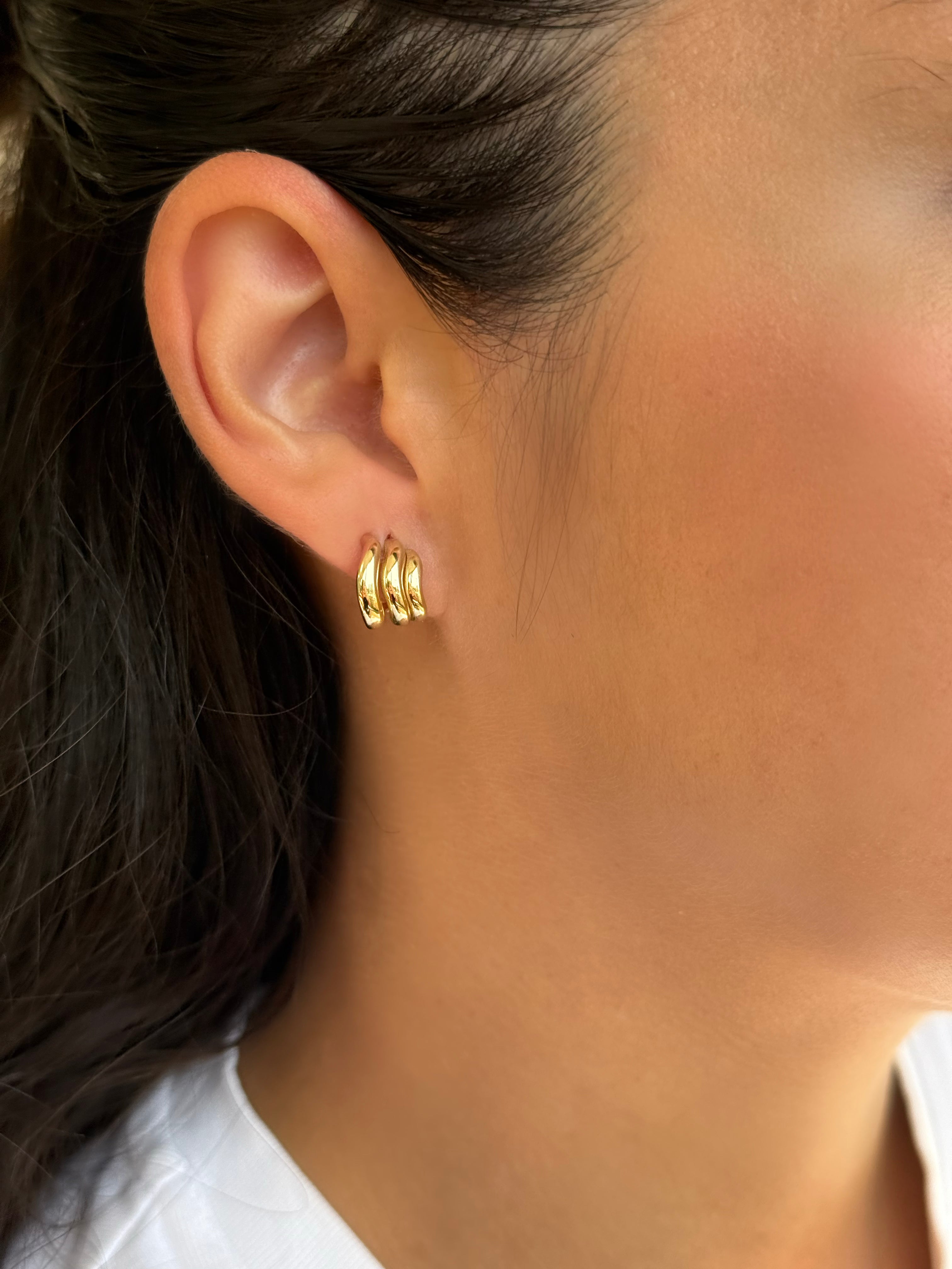 14k Gold Wave Studs Studs Zoe Lev Jewelry