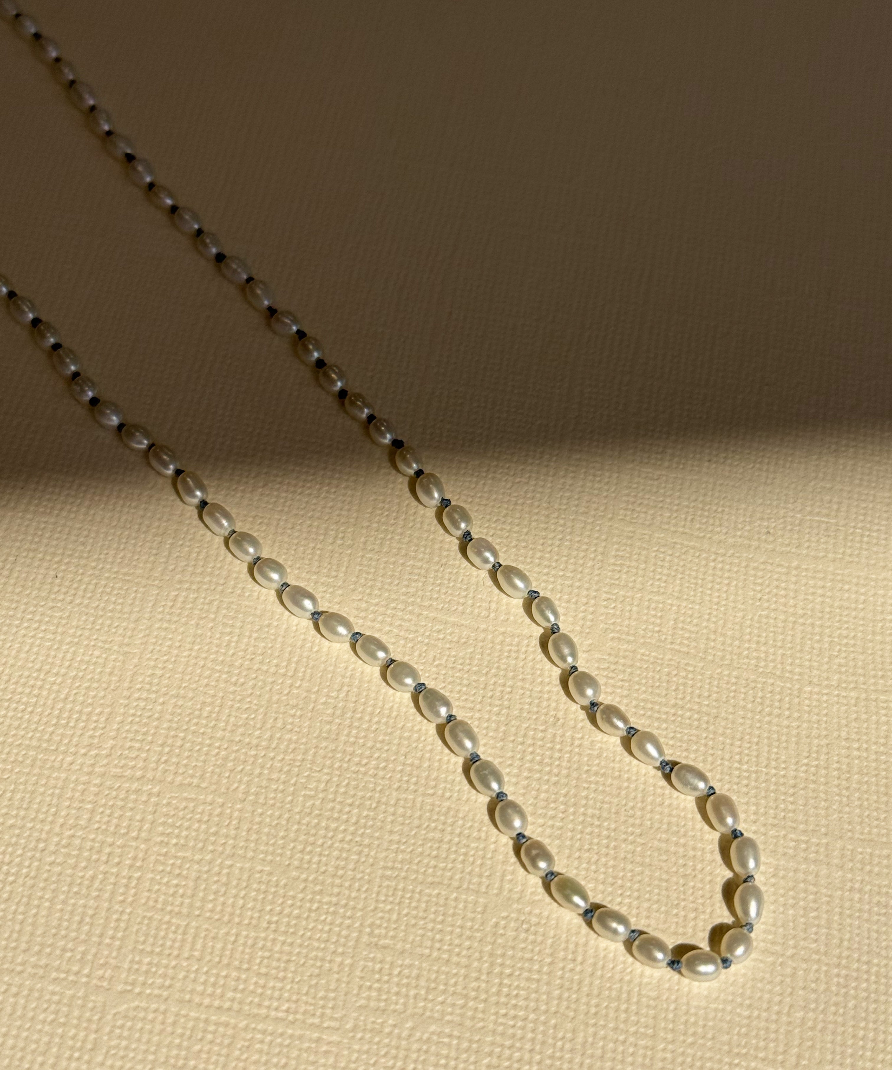 White Freshwater Rice Shaped Pearl Necklace - 16" SAMPLE SALE Zoe Lev Jewelry
