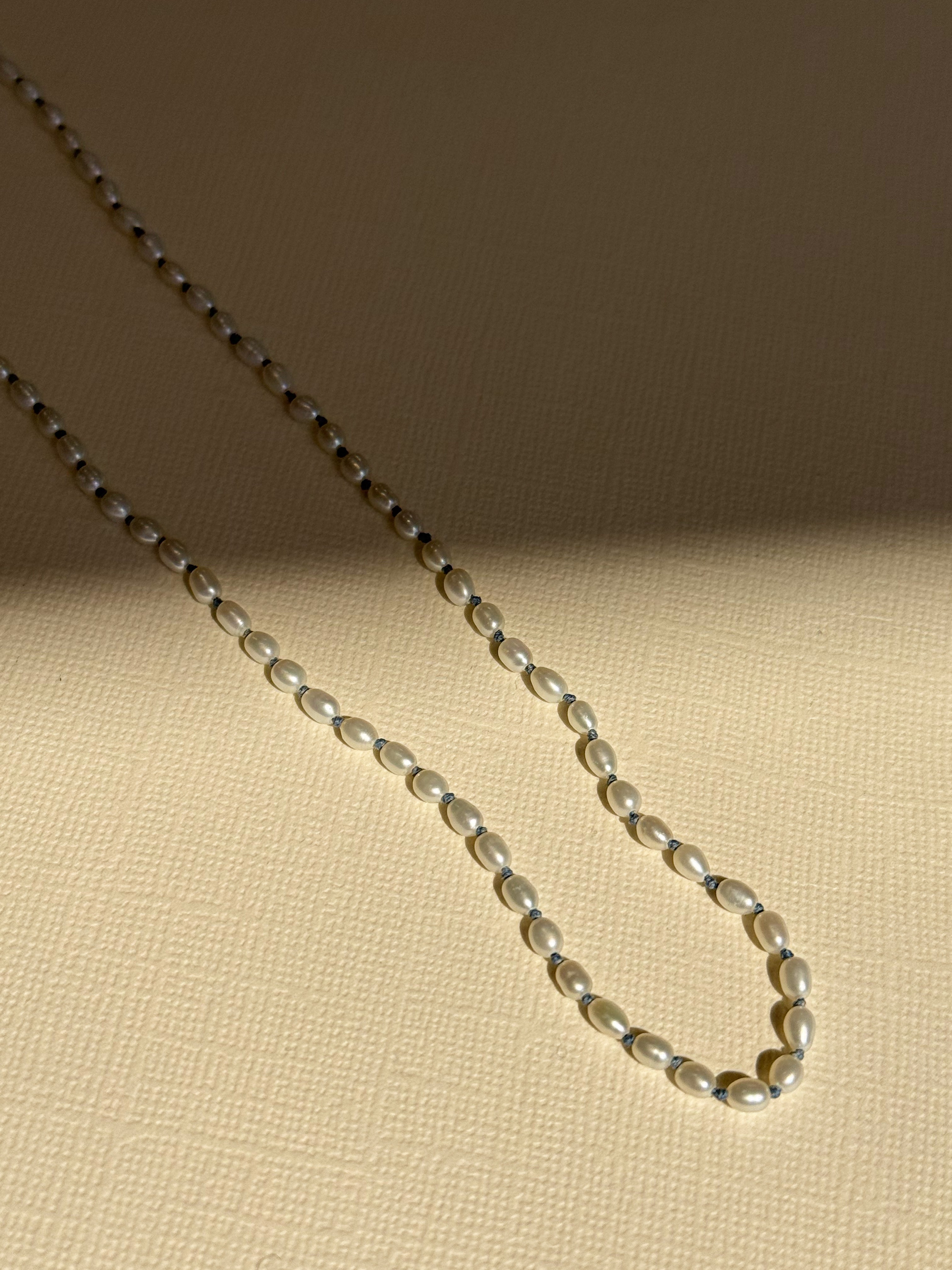 White Freshwater Rice Shaped Pearl Necklace - 16" SAMPLE SALE Zoe Lev Jewelry