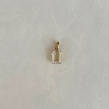 White Topaz Emerald Cut Pendant SAMPLE SALE Zoe Lev Jewelry