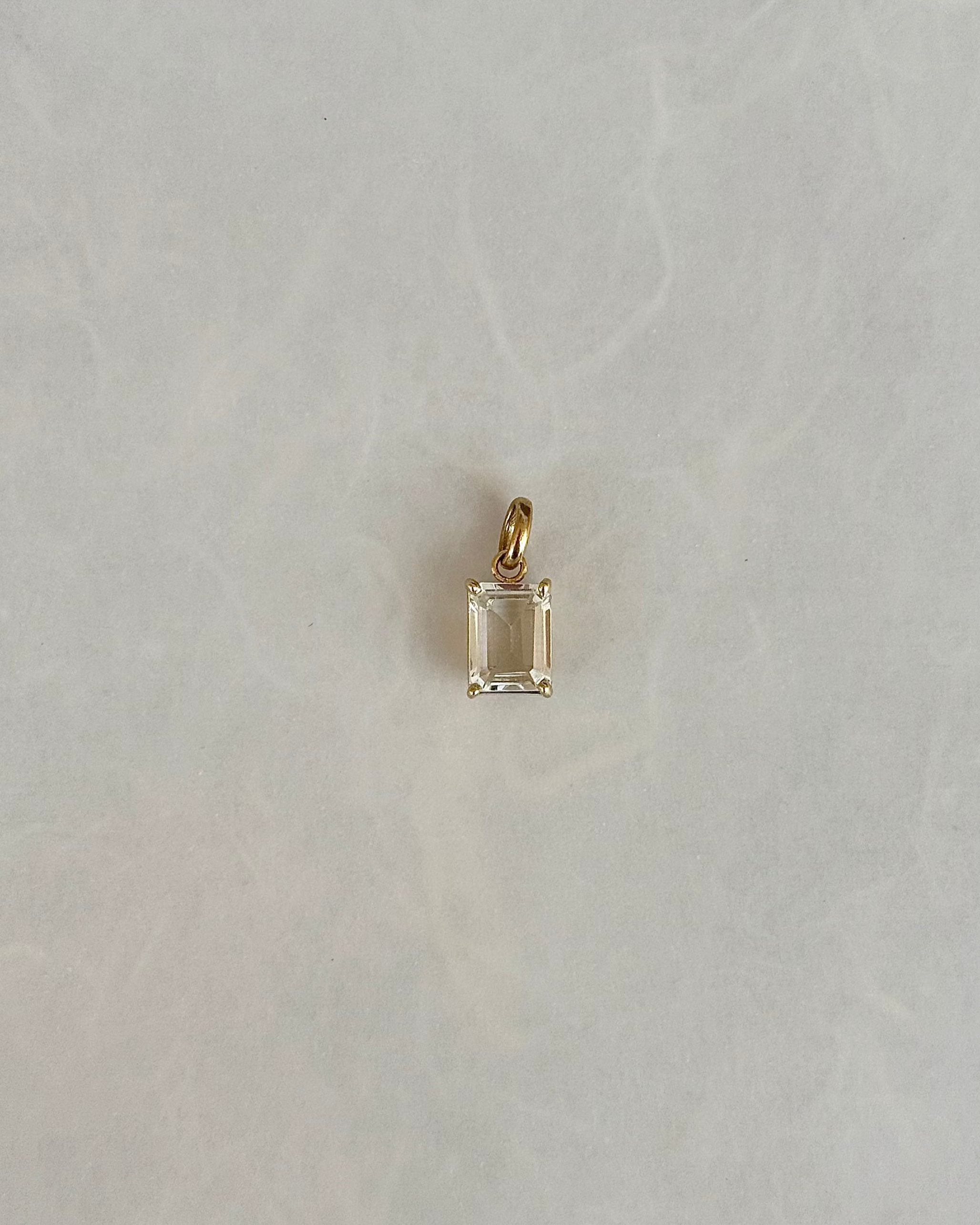 White Topaz Emerald Cut Pendant SAMPLE SALE Zoe Lev Jewelry