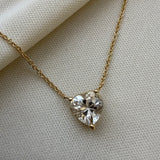 White Topaz Heart Necklace SAMPLE SALE Zoe Lev Jewelry