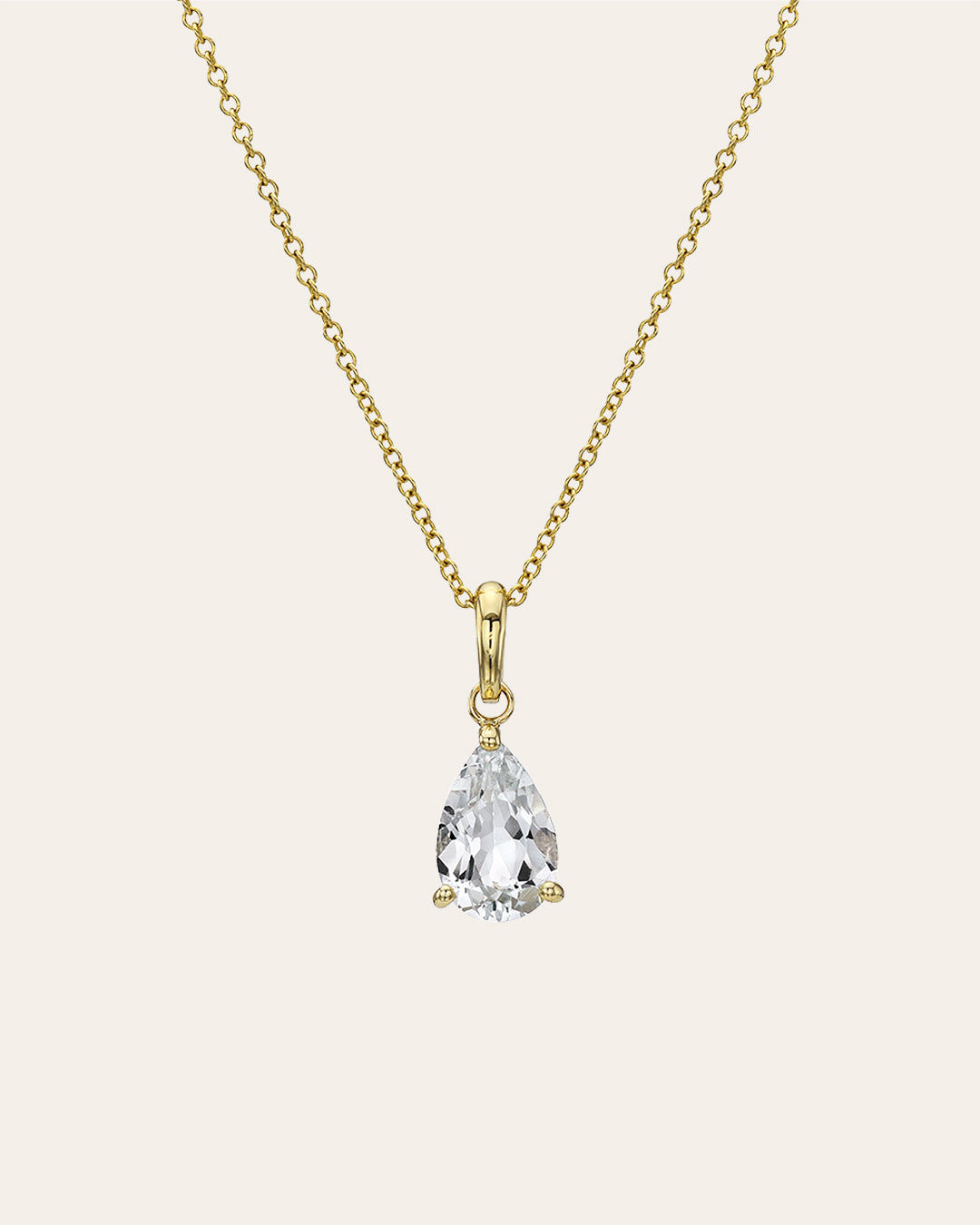 White Topaz Pear Necklace