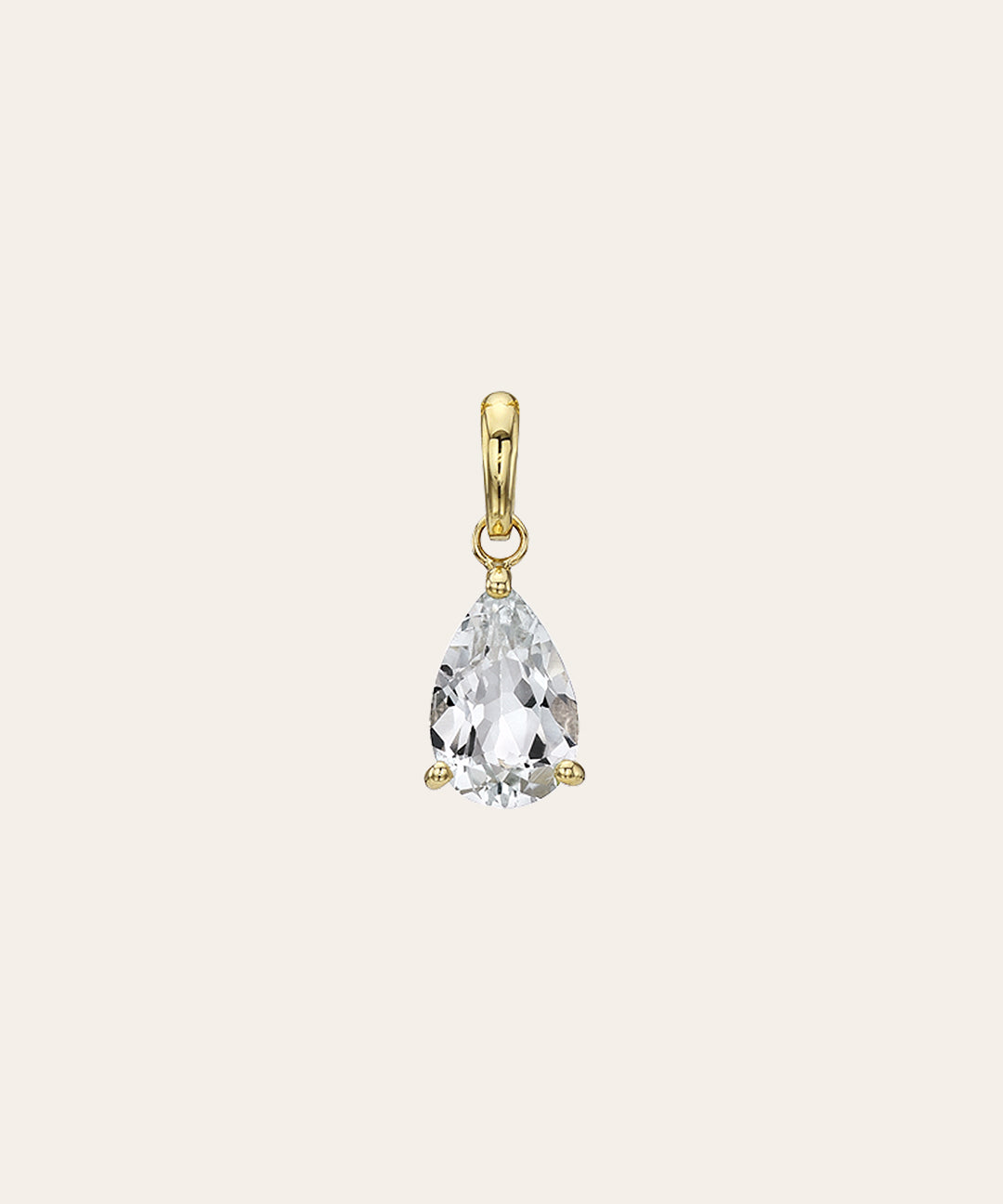 White Topaz Pear Pendant SAMPLE SALE Zoe Lev Jewelry