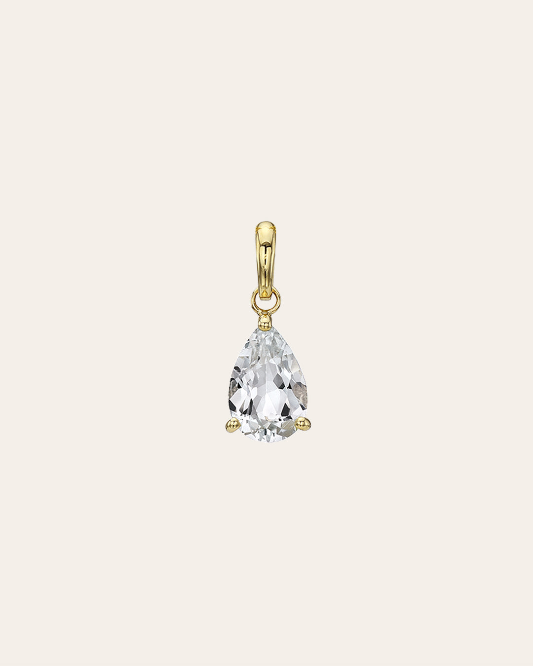 3 Prong White Topaz Pear Heirloom Charm SAMPLE SALE Zoe Lev Jewelry
