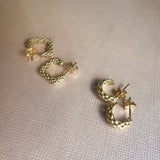 14K Gold Woven Round Stud Earrings Studs Zoe Lev Jewelry