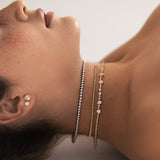 4 Prong Cluster Diamond Tennis Necklace