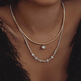 4 Prong Cluster Diamond Tennis Necklace