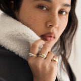 14k Gold Fluted Signet Ring