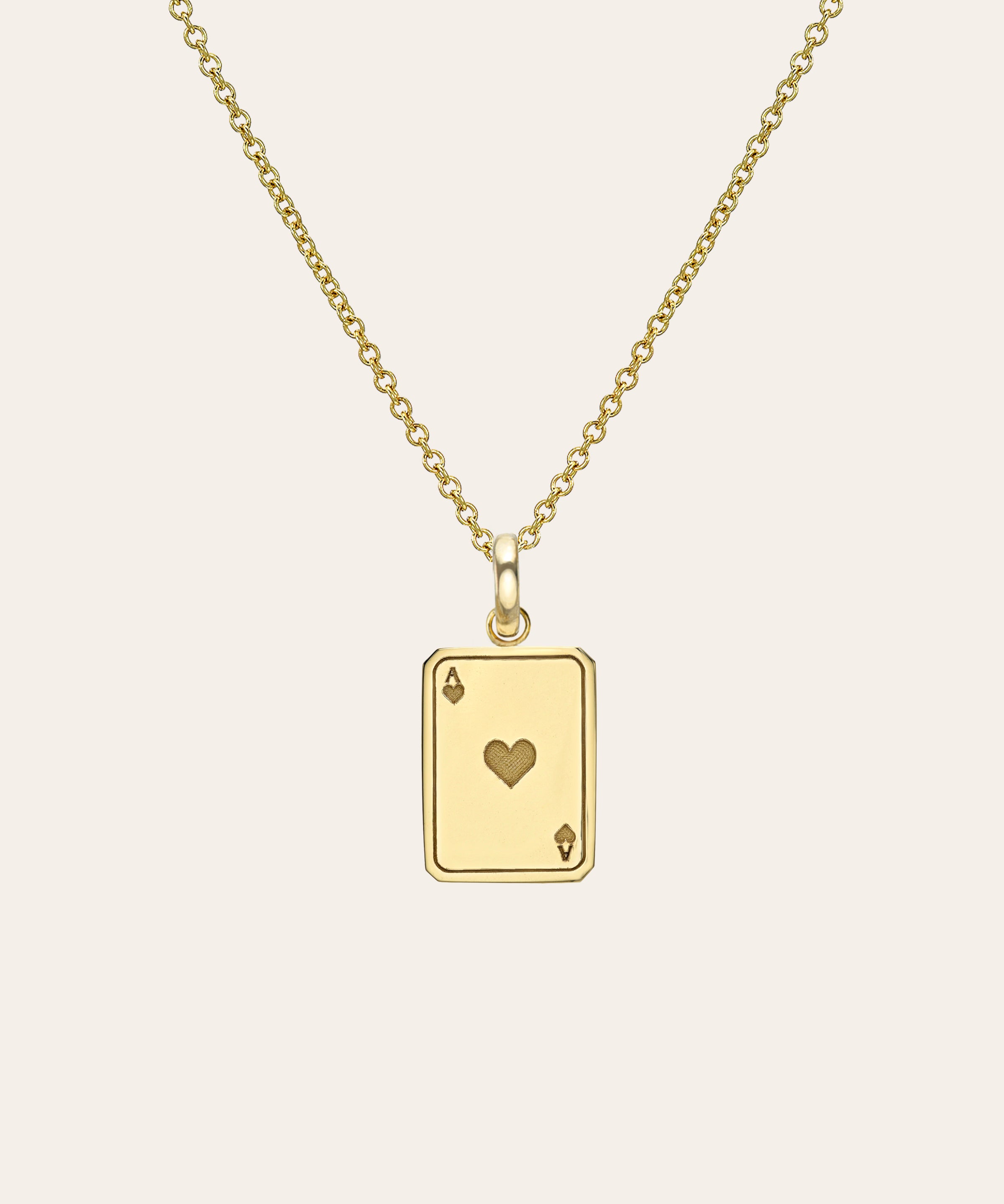 14K Gold Ace of Hearts Necklace Personalized Zoe Lev Jewelry