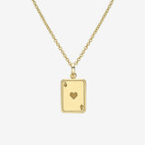 14K Gold Ace of Hearts Necklace Personalized Zoe Lev Jewelry