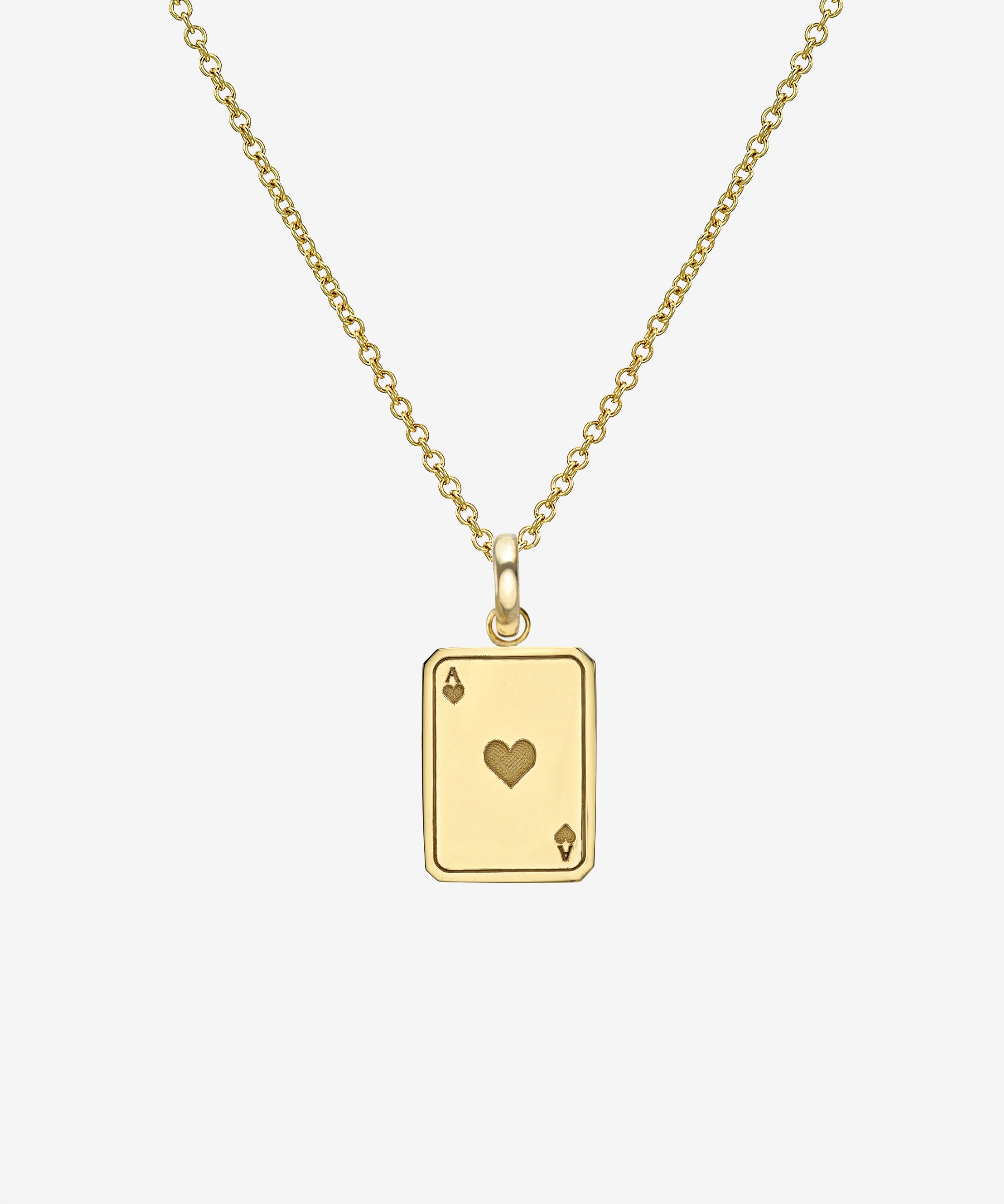 14K Gold Ace of Hearts Necklace Personalized Zoe Lev Jewelry