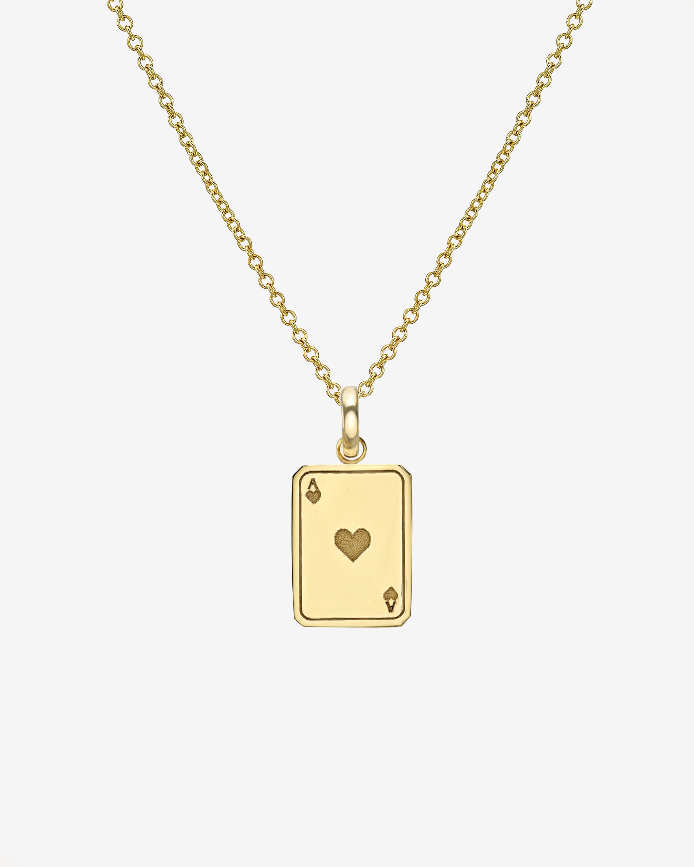 14K Gold Ace of Hearts Necklace Personalized Zoe Lev Jewelry