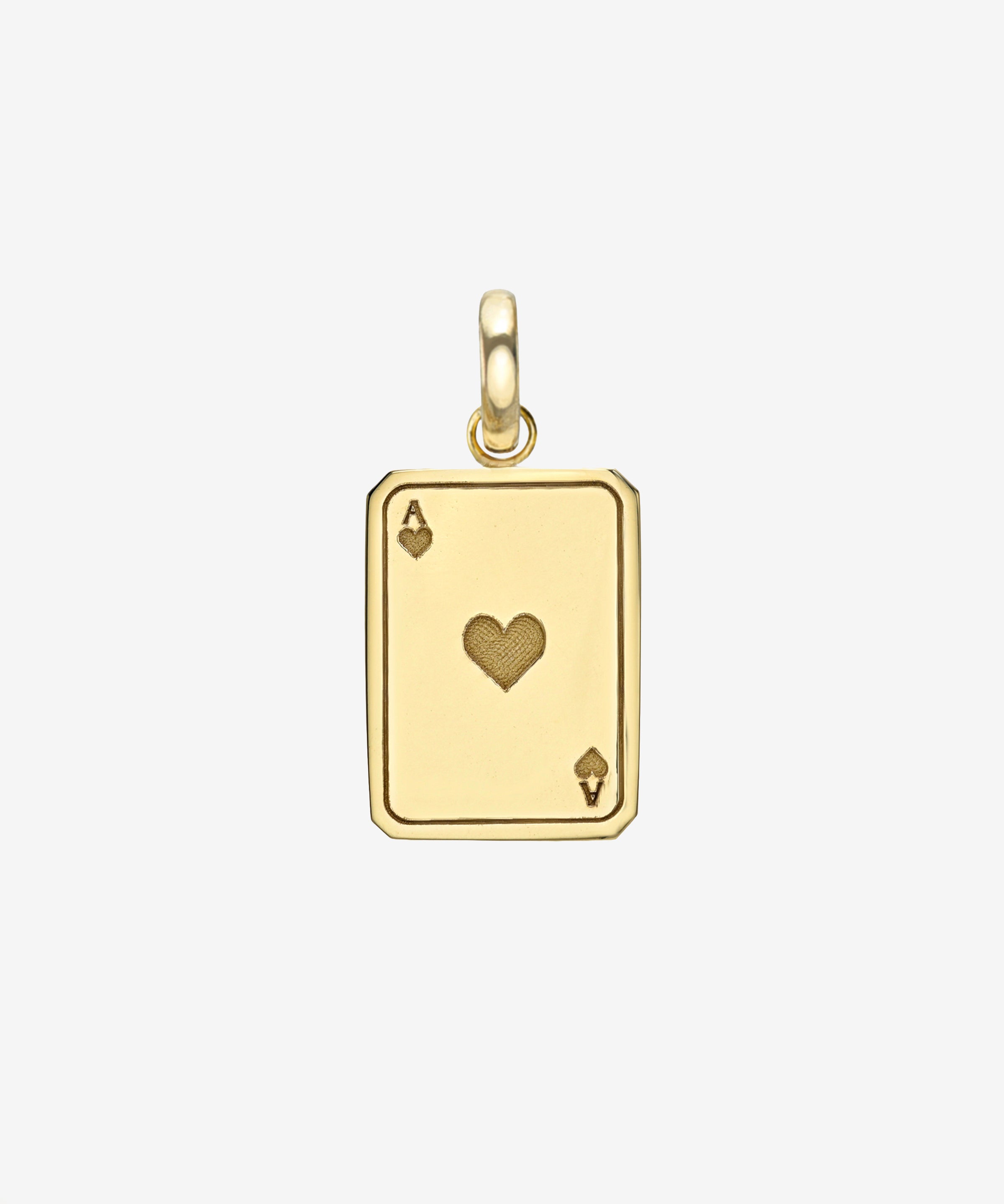 14k Gold Ace of Hearts Pendant Personalized Zoe Lev Jewelry