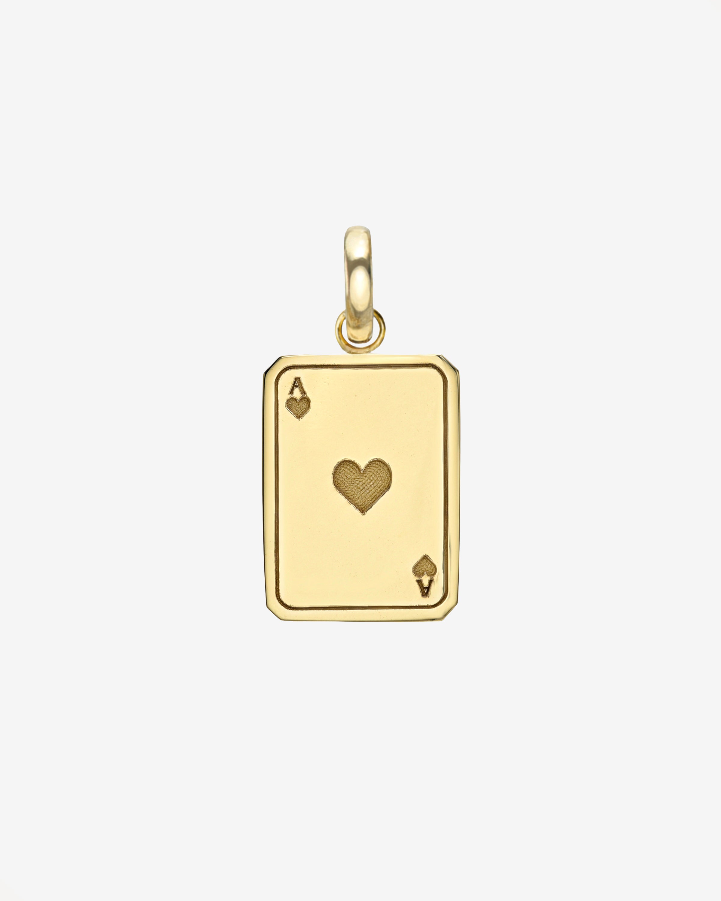 14k Gold Ace of Hearts Pendant Personalized Zoe Lev Jewelry