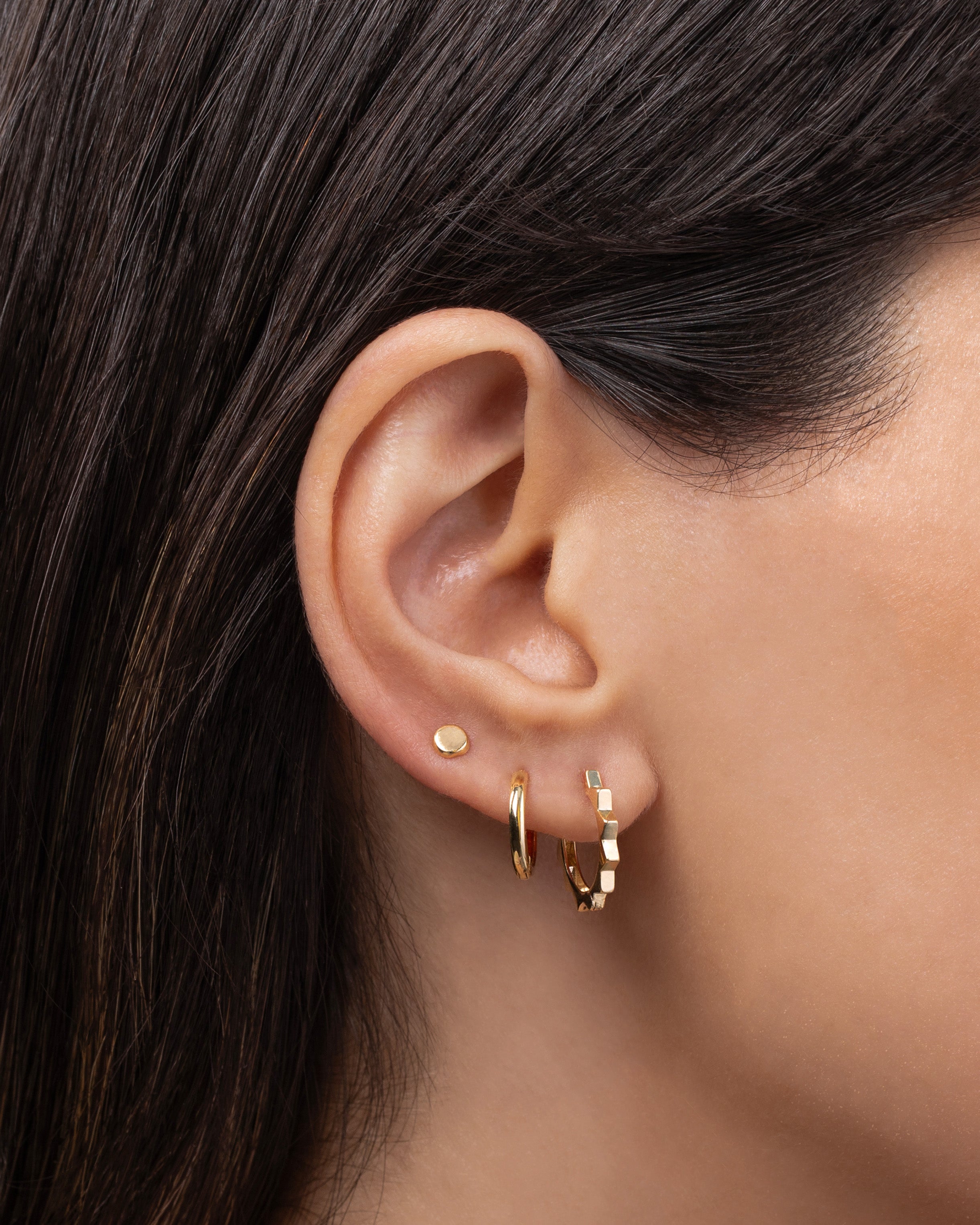 14k Gold Small Disc Stud Earrings Zoe Lev Jewelry